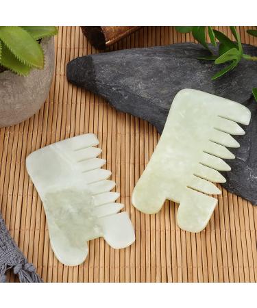 Jade Massage Comb and Gua Sha Tool Set for Head and Meridian Massage - Green Classic Style - Buy Online on SooperMarket.com