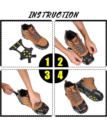 Anti-Slip Shoe Spikes - Crampons for Winter Sports & Outdoor Adventures | 15 Substitute Snow Spikes - Buy Online on SooperMarket.com