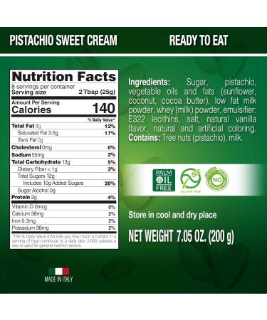 SICANIA Premium Pistachio Cream 7.05 oz - Authentic Italian Gluten-Free Non-GMO Gourmet Spread for Desserts & Pastries - Perfect for Dubai Pistachio Chocolate Bar - Buy Online on SooperMarket.com