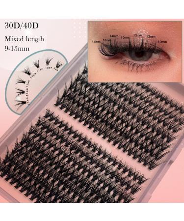 280PCS D Curl Eyelash Extension Kit - Natural Reusable Lash Clusters 9-15MM Mix for DIY at Home | 30D & 40D Options - Buy Online on SooperMarket.com