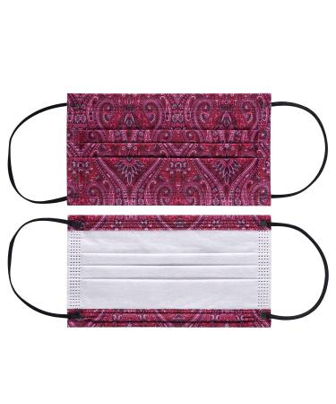 NU R Paisley 3 Ply Disposable Face Mask with Filter Layer and Elastic Earloop - 10 pcs | Retail Sealed Bags | PAISLEY-013 - Buy Online on SooperMarket.com