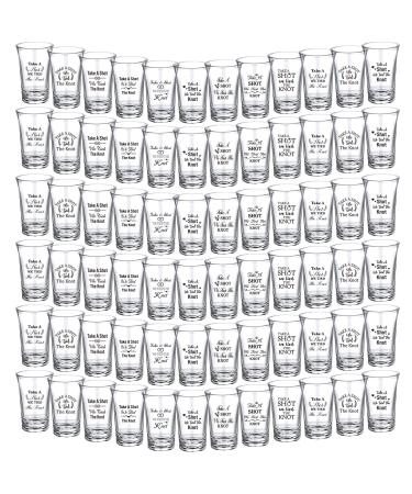 Zubebe 72 Pieces Take a Shot We Tied the Knot Shot Glasses for Guests 1.2 Ounce Bridal Party Shot Glasses Wedding Shot Glasses Acrylic Shot Glasses for Wedding Bridal Party Favors (9 Styles)