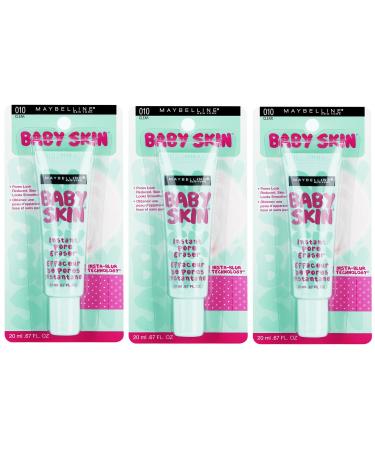 Maybelline Baby Skin Instant Pore Eraser Primer Clear 0.67 Fl Oz (Pack of 3) Clear 0.67 Fl Oz (Pack of 3)