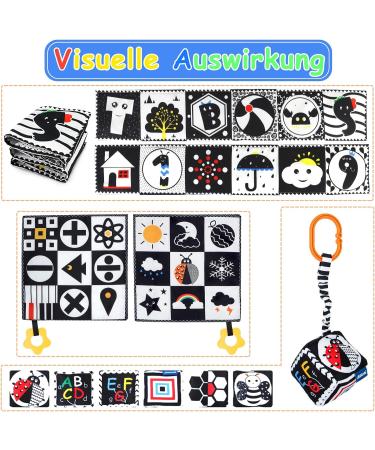 Buy Kuango Baby Toys 0-3 Months | Black & White Contrast Fabric Books for Cot & Stroller | Perfect Gift Sets for Newborns - Buy Online on SooperMarket.com