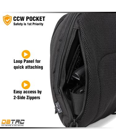 BTAC Tactical Sling Bag | Compact Chest Pack for Concealed Carry | Black Outdoor Sports Shoulder Bag - Buy Online on SooperMarket.com