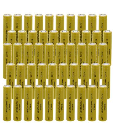 50-PACK Exell AAA 1.2V 300mAh NiCD Flat Top Rechargeable Battery for meters radios hybrid automobiles high power static applications (Telecoms UPS and Smart grid) radio controlled devices