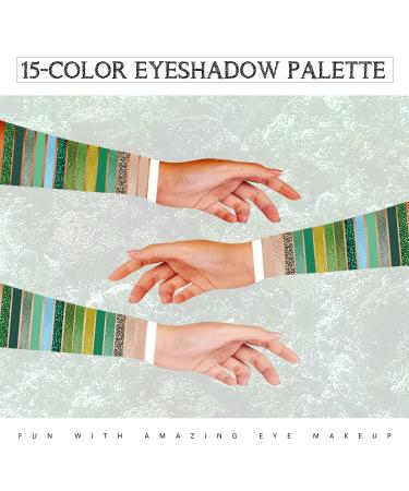 OKENTEN 15 Color Green Eyeshadow Palette - Vegan & Long Lasting Halloween Makeup - Buy Online on SooperMarket.com