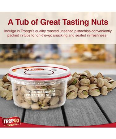 Tropgo Roasted Unsalted Pistachios 180g - Pistachio Nuts in Resealable and Recyclable Tub - Wholesome Trail Mix with Fibre Protein and Essential Minerals - Healthy Snacks for All Ages - Buy Online on SooperMarket.com