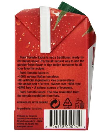 Pomi Tomato Sauce 17.64 oz (Pack of 12) - 100% Natural, BPA Free | Buy Now! - Buy Online on SooperMarket.com