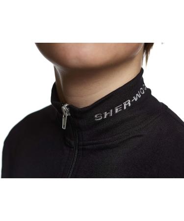 Sherwood One-Piece Functional Underwear for Children - Long-Sleeved Zippered Cold Weather Sweat Suit in Black (Size 140) - Buy Online on SooperMarket.com