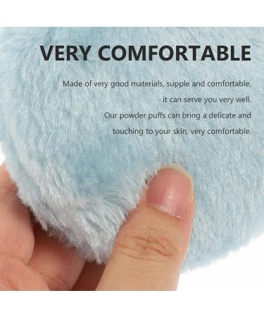Buy Beavorty Large Fluffy Powder Puff Set - 3 Round Loose Powders with Ribbon Bow Handle | Sky Blue - Perfect for Face & Body - Buy Online on SooperMarket.com