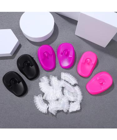 KALLORY Shower Cap 206pcs Hair Dye Ear Cover - Silicone Ear Protectors for Women Men | Disposable Shower Earmuffs Hairdressing Ear Caps - Buy Online on SooperMarket.com