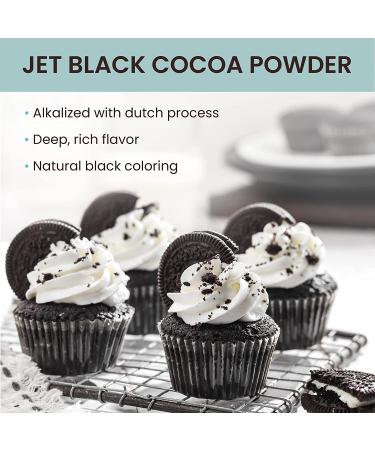 The Cocoa Trader Dutch Processed Black Cocoa Powder 1lb - 100% Authentic Cacao Beans - Unsweetened Dark Cocoa Powder for Baking, Coffee, Smoothies - Natural Coloring Agent - 1 Pound Pack - Buy Online on SooperMarket.com