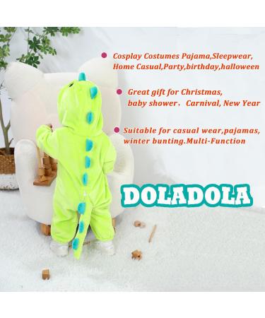 Doladola Baby Hooded Dinosaur Romper | 18-24 Months Emerald Green Onesie - Buy Online on SooperMarket.com