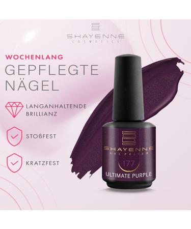 SHAYENNE Made in Germany Shellac Gel Nail Polish 15 ml for UV LED Lamp 177 Ultimate Purple Gel Nail Polish for UV Nail Lamp LED Nail Polish Gel Polish Nail Gel - Buy Online on SooperMarket.com