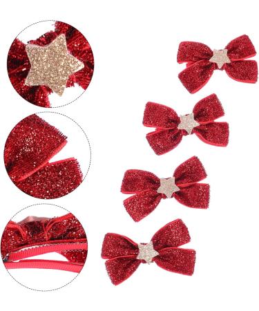 ABOOFAN 4 Pairs Bow Tie Bowknot Hairbands Barrette Ponytail Hair Ties Elastic Hair Band Elastic Hair Tie Christmas Bowknot Hairpin Bowknot Barrette Bride Star Shape Fabric Props - Buy Online on SooperMarket.com
