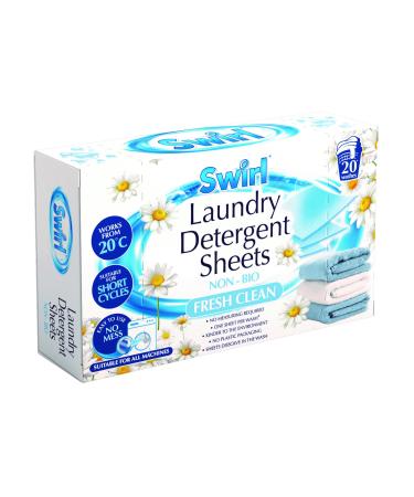 Laundry Detergent Sheets Non-Bio Fresh Clean 20 Wash (Detergent Sheets Fresh Clean 20pk)