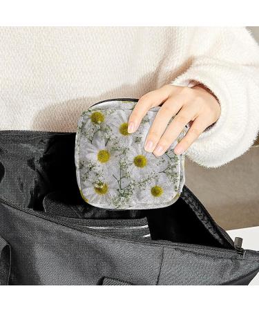 Anna Cowper Daisy Composition Sanitary Napkin Storage Bag | Menstrual Cup Pouch | Nursing Pad Holder | Portable Period Bag for Women & Teen Girls - Multi-colored - Buy Online on SooperMarket.com