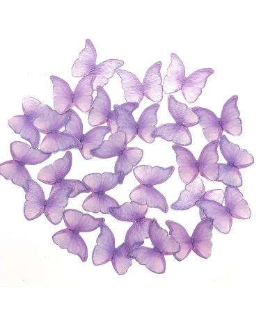 GEORLD 48 Purple Edible Wafer Paper Butterflies Cake Decorations Cupcake Topper - Buy Online on SooperMarket.com