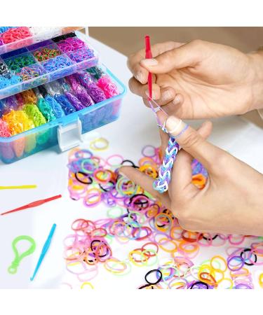 Inscraft 17500+ Rubber Loom Bands Kit with Blue Container - 28 Colors, 600 S-Clips, 352 Beads, 40 Cartoon Pendant - Bracelet Making Refill Set for Kids - Buy Online on SooperMarket.com