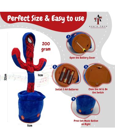 Interactive Superhero Robot Spider Dancing Toy with 120 Songs | Talking Blue Cactus Toy for Boys & Girls | LED Lights & Funny Moves - Buy Online on SooperMarket.com