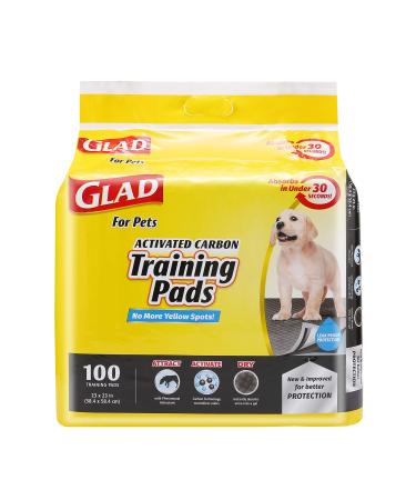 Glad for Pets Black Charcoal Puppy Pads-New & Improved Puppy Potty Training Pads That Absorb & NEUTRALIZE Urine Instantly-Training Pads for Dogs, Dog Pee Pads, Pee Pads for Dogs, Dog Crate Pads 100 Count Regular