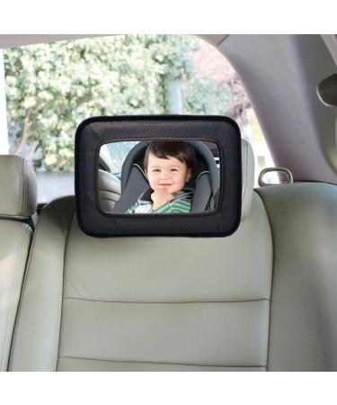 Dreambaby Backseat Mirror - Extra Large Wide Angle View, Shatterproof & Safe for Toddlers | Model F291 - 20x29cm - Black - Buy Online on SooperMarket.com