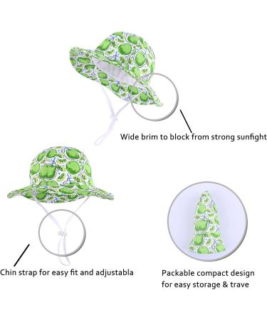 LANGZHEN Baby Girls Sun Protection Hat - Adjustable Wide Brim Toddler Kids Summer Play Hat, White Apple, 6-12 Months - Buy Online on SooperMarket.com