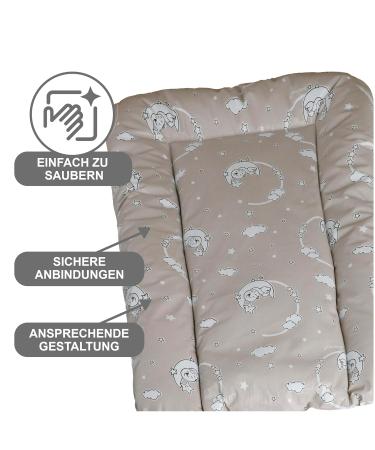 Babynness Waterproof Wipeable Changing Mat - High Quality Easy to Clean | Moon-Star Beige 50x70 cm - Expand Your Diaper Changing Area - Buy Online on SooperMarket.com