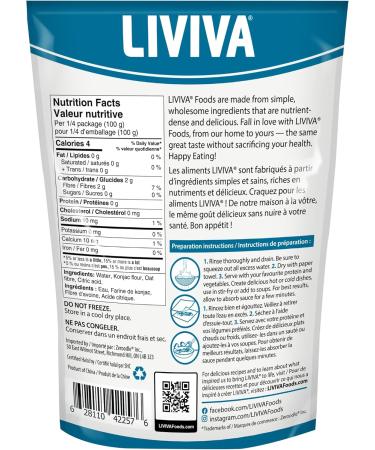 LIVIVA Organic Shirataki Konjac Penne (4 Pk) Diabetic-Friendly Low Carb Low Calorie Pasta Noodles Ready to Serve No Odor Certified Non-GMO Gluten Free Vegan Plant-Based Keto Kosher Halal - Buy Online on SooperMarket.com