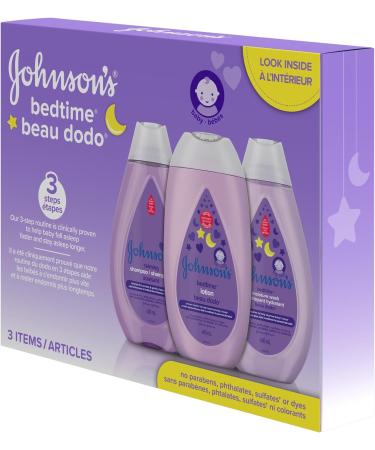 Johnson's Baby Bedtime Gift Set 3 count Moisturizing Lotion and Cream for Dry Skin Baby Wash Baby Shampoo (3 X 400ml) Bed Time - Buy Online on SooperMarket.com