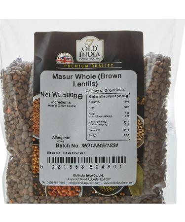 Old India Masur Whole 500g - Brown Lentils | Premium Quality - Buy Online on SooperMarket.com