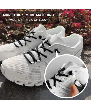 NDTEZUGT 3 Pairs Elastic Shoe Laces - Replacement Laces for On Cloud Stretch Shoes - Black, White, Gray - Buy Online on SooperMarket.com