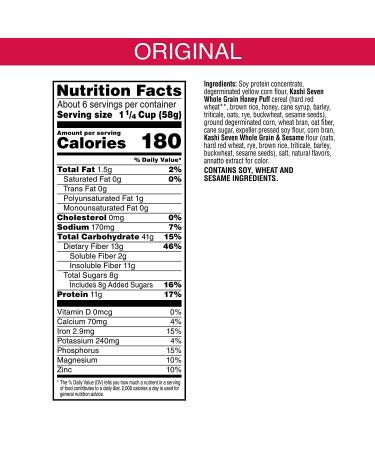 Kashi GO Fiber Cereal Vegetarian Protein Original 10 Boxes - Buy Online on SooperMarket.com
