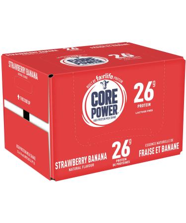 Core Power Protein Drink Strawberry Banana 414mL Bottles Pack of 12