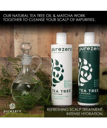Purezero Tea Tree & Matcha Shampoo and Conditioner Set - Nourishing Scalp Treatment - Vegan & Cruelty Free - Color Safe - Buy Online on SooperMarket.com