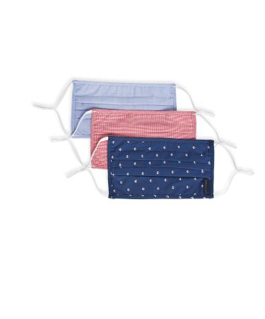 Perry Ellis Standard Reusable Pleated Woven Fabric Face Masks (Pack of 3, Assorted Prints and Colors) 3 Summer Prints 3 Count (Pack of 1)