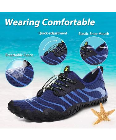 Unisex Fast-Drying Water Shoes for Men & Women - Beach Pool and Kayaking - Drainage Holes - Sizes 36-46 EU - Blue - Buy Online on SooperMarket.com