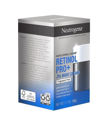 Neutrogena Rapid Wrinkle Repair Retinol Pro+ Night Moisturizer 1.7 oz - Anti-Aging Face Cream with 0.3% Retinol - Fragrance & Paraben-Free - Buy Online on SooperMarket.com