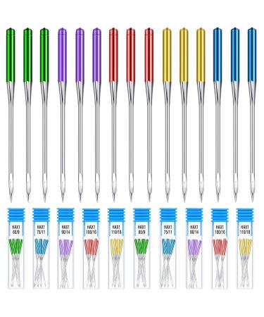 30 Pieces Sewing Machine Needles Universal Regular Point Machine Needles for Home Sewing Machine Compatible with Singer, Brother and Old Sewing Machine Bright Color 9, 11, 14, 16, 18