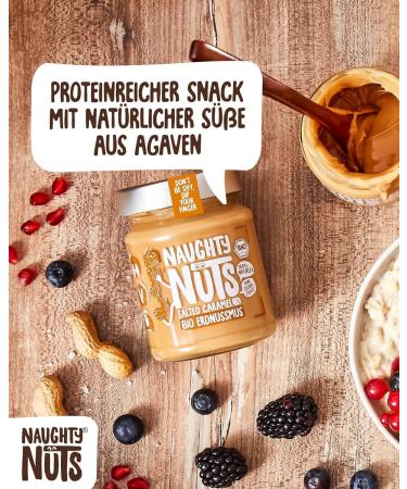 Naughty Nuts Bio Mandelmus Smooth - 100% Vegan Almond Butter 500g | No Palm Oil No Sugar | Healthy Topping & Recipe Ingredient - Buy Online on SooperMarket.com