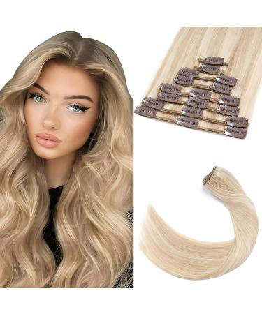 Blonde Clip in Hair Extensions Real Human Hair 10 Inch 50g Hair Extensions Clip in 8 Pieces Clip in Hair Extensions