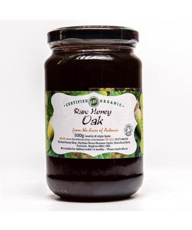 Antonio's Raw Certified Organic Oak Honey |Antibacterial Mountain Honey |Unpasteurised |Single Origin |The Raw Honey Shop |(500g) Oak 500 g (Pack of 1)