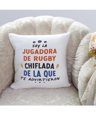 MUGFFINS RUGBY PLAYER woman Cushion Padding included - in Spanish - Todos te advirtieron - Funny gift - Pillow: cover and filling 15.7x15.7 inches Jugadora De Rugby - Buy Online on SooperMarket.com