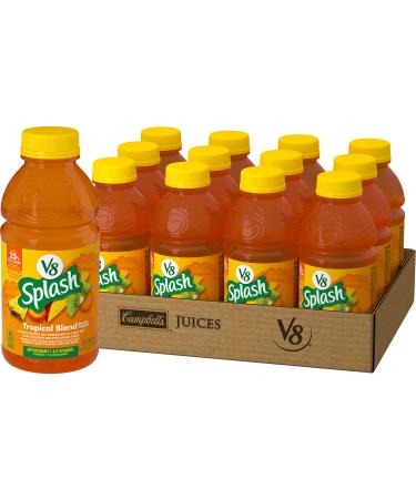 V8 Splash Tropical Fruit Blend Flavored Juice Beverage, 16 FL OZ Bottle (Pack of 12)