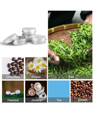 Round Silver Aluminum Storage Jars with Secure Screw Tops - Ideal for Cosmetics, Lip Balms, Candles, and Tea - Set of 24 - Buy Online on SooperMarket.com