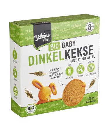 The small kitchen vegan bio spelled cookies new 10 x 150 gr. Baby toddler snack without additives practical portion packaging (6 x 2 cookies)