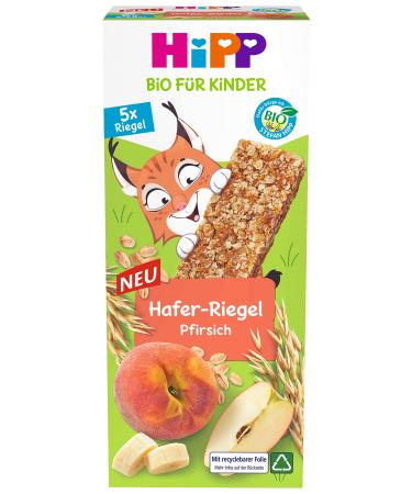 HiPP Organic for Children Lynx Oat Bar Peach 8 x (5 x 20g) DA31369 HR Peach 5x20g 100 g (pack of 8) Peach