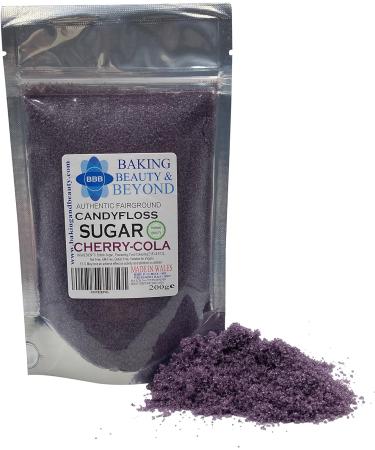 Baking Beauty and Beyond Premium Floss Sugar for Cotton Candy - Cotton Candy Flossing Sugar with Natural Ingredients Perfect for Every Occasion Bulk Floss Sugar 200g - Cherry-Cola Flavour Cherry Cola - Buy Online on SooperMarket.com