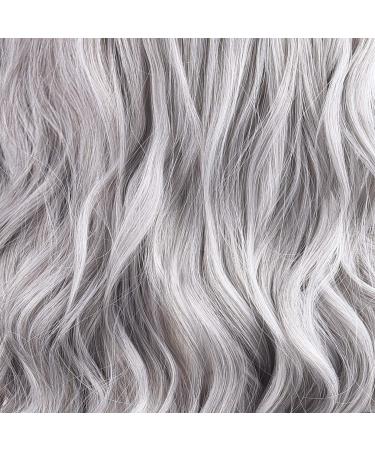 REECHO Invisible Wire Hair Extensions 20 Inch - Grey/Brown/Silver/White Mixed (Pack of 1) | Curly Wavy Secret Hairpiece with Adjustable Transparent Headband and Secure Clips for Women - Buy Online on SooperMarket.com